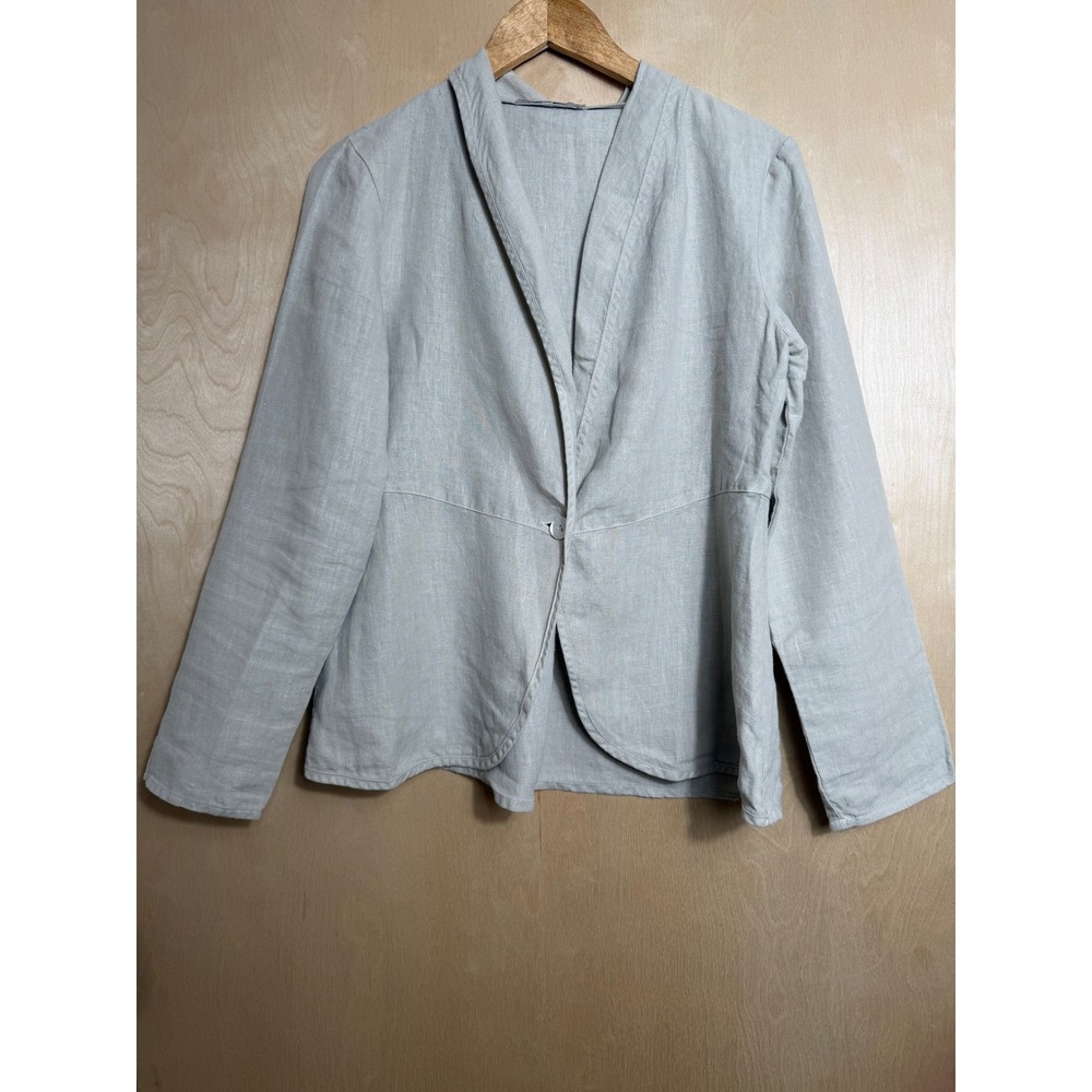 cut loose‎ Women Small Linen Blazer Jacket Flax Single Button Made in USA